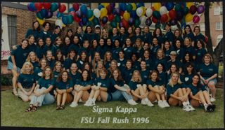 Omega Chapter at FSU Fall Rush Group Photograph 2, 1996