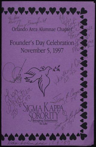 Orlando Area Alumnae Chapter Founders' Day Celebration Program, November 5, 1997