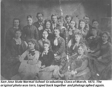 Etta Tilton and her San Jose State Normal School Graduating Class, 1873