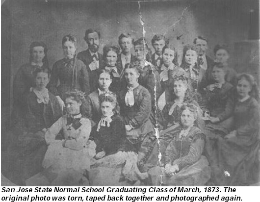 Etta Tilton and her San Jose State Normal School Graduating Class, 1873