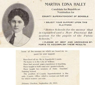 Martha Edna Haley, Campaign Card, 1910