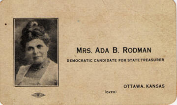 1920 Campaign Card for Ada B. Rodman, 1