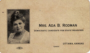 1920 Campaign Card of Ada B. Rodman, 2
