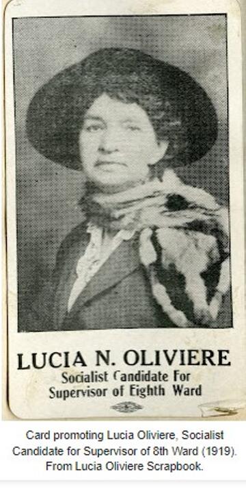 Lucia N. Oliviere 1919 campaign card