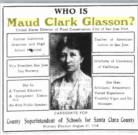 Maud Clark Glasson's Campaign for County Superintendent of Schools, 1918