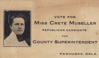 Crete Museller's Campaign for County Superintendent of Schools, 1910