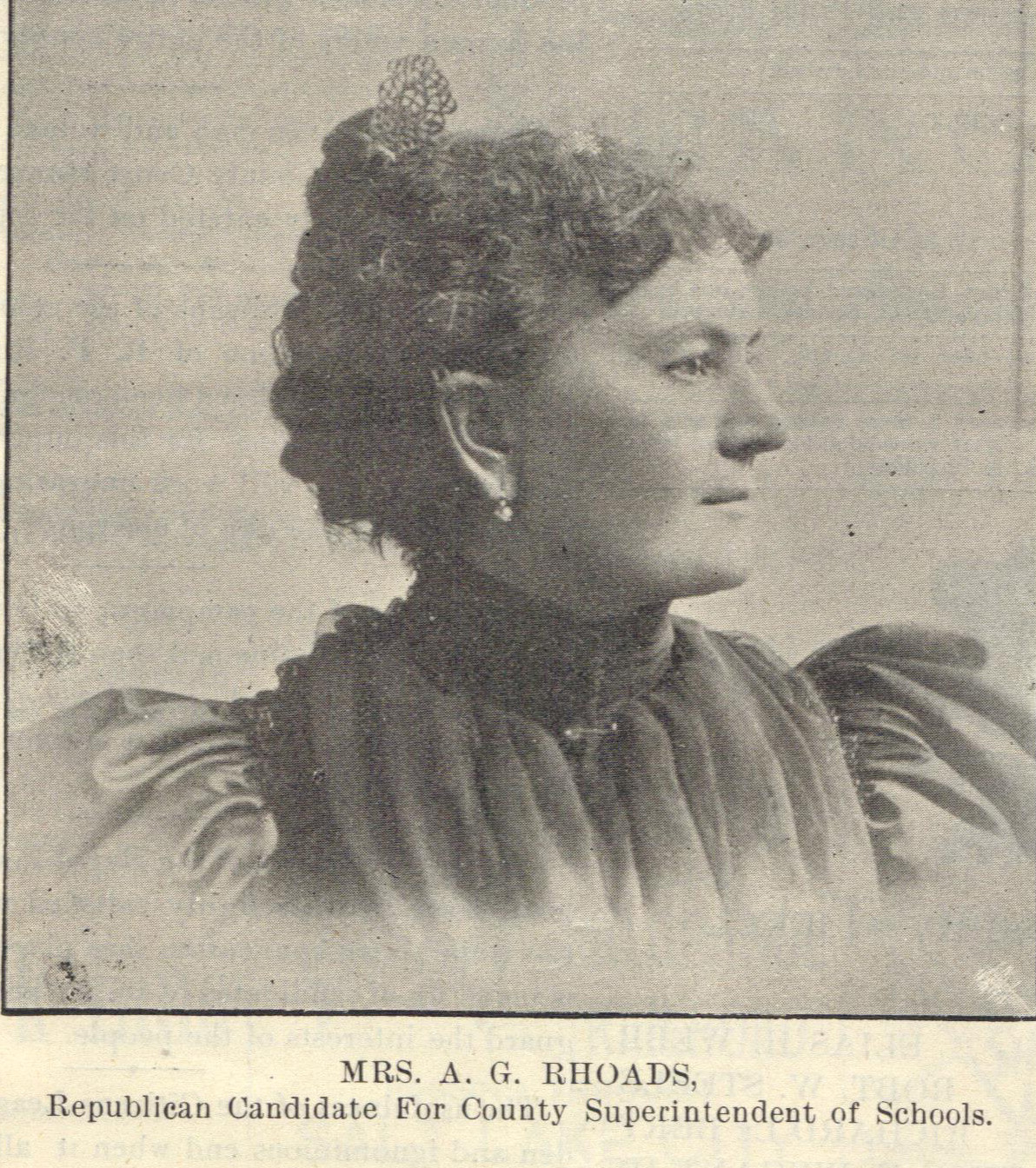 Thalia M. Rhoads' Campaign for County Superintendent of Schools, 1895