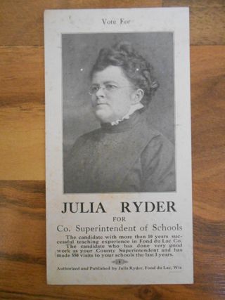 Julia Ryder's Campaign for County Superintendent of Schools, 1915