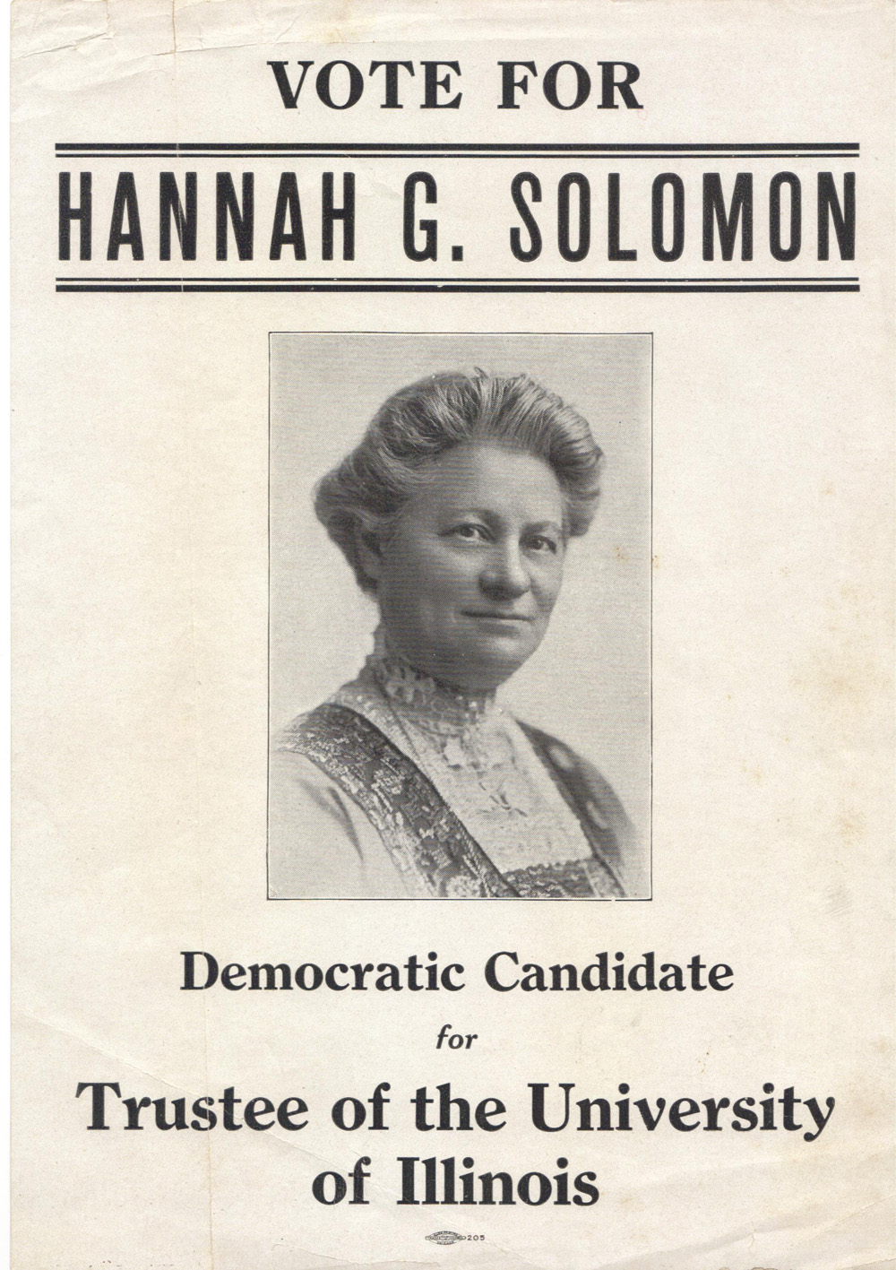 Hannah Greenebaum Solomon's Campaign for University Trustee, 1904