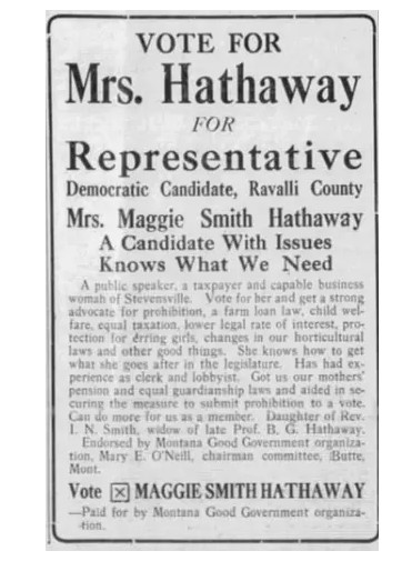 Maggie Smith Hathaway's Campaign for State House of Representatives, 1916