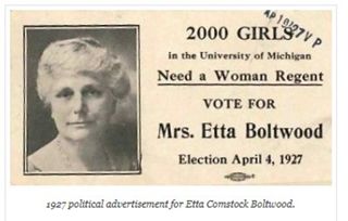 Etta Comstock Boltwood's Campaign for University Trustee, 1919