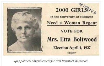 Etta Comstock Boltwood's Campaign for University Trustee, 1919