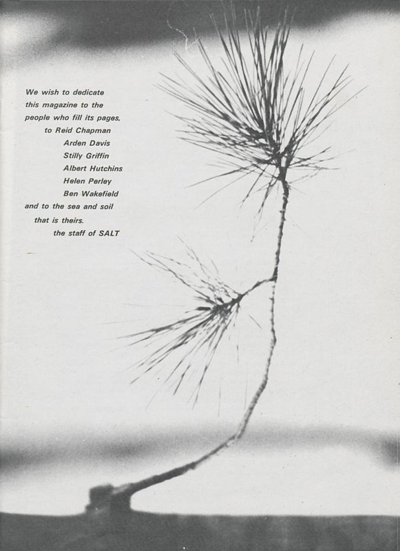 January 1974 Salt Magazine, Dedication