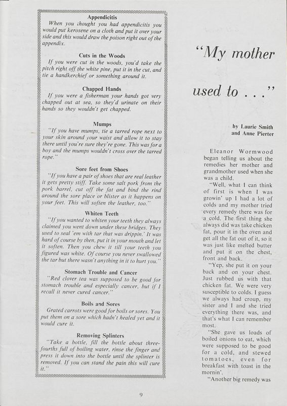 My Mother Used to...