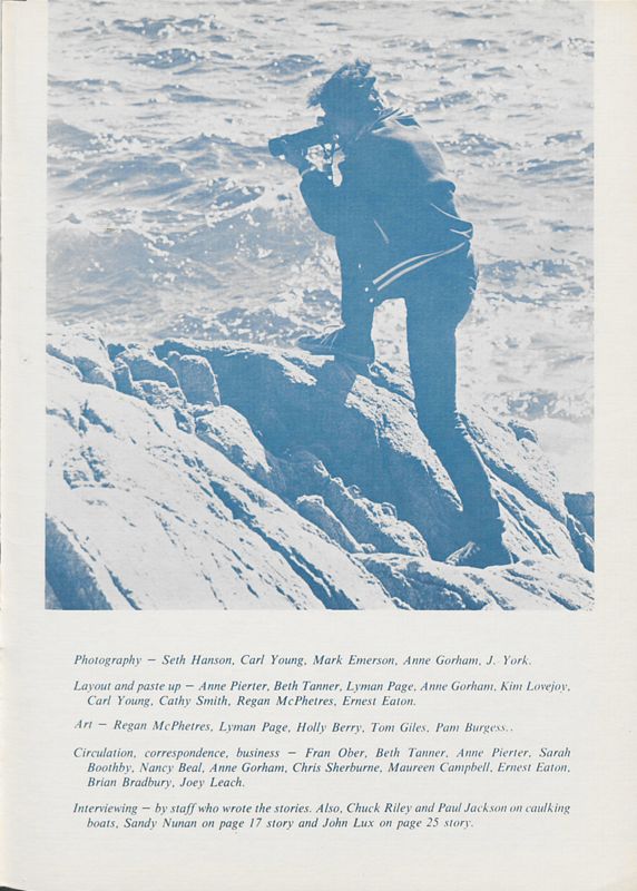 April 1974 Salt Magazine, Masthead