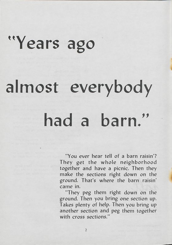 Years Ago Almost Everybody had a Barn