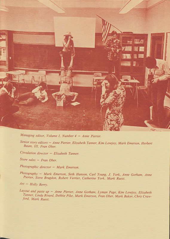 November 1974 Salt Magazine, Masthead