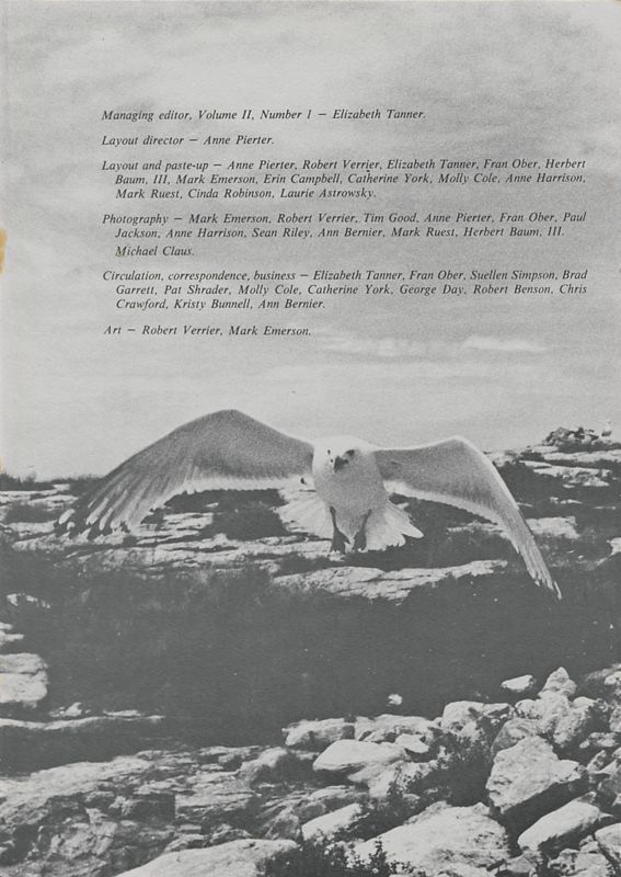 February 1975 Salt Magazine, Masthead