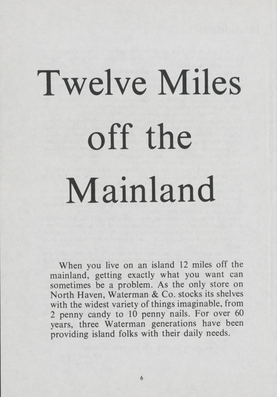 Twelve Miles Off the Mainland