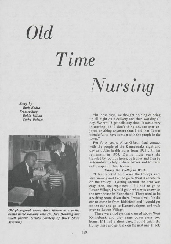 Old Time Nursing