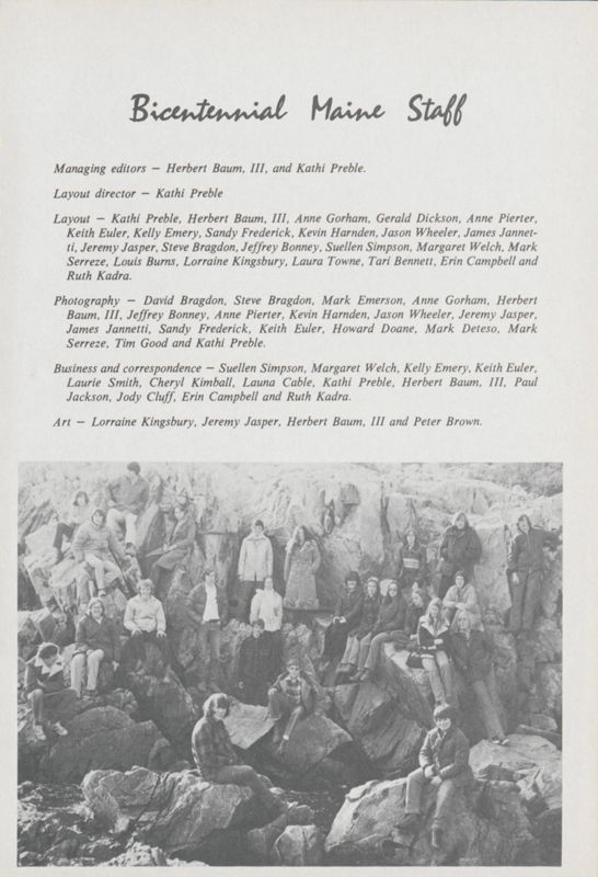 June 1976 Bicentennial Salt Magazine, Masthead