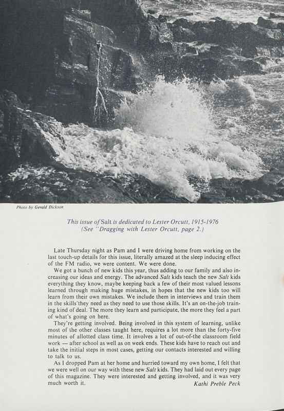 February 1977 Salt Magazine, Introduction