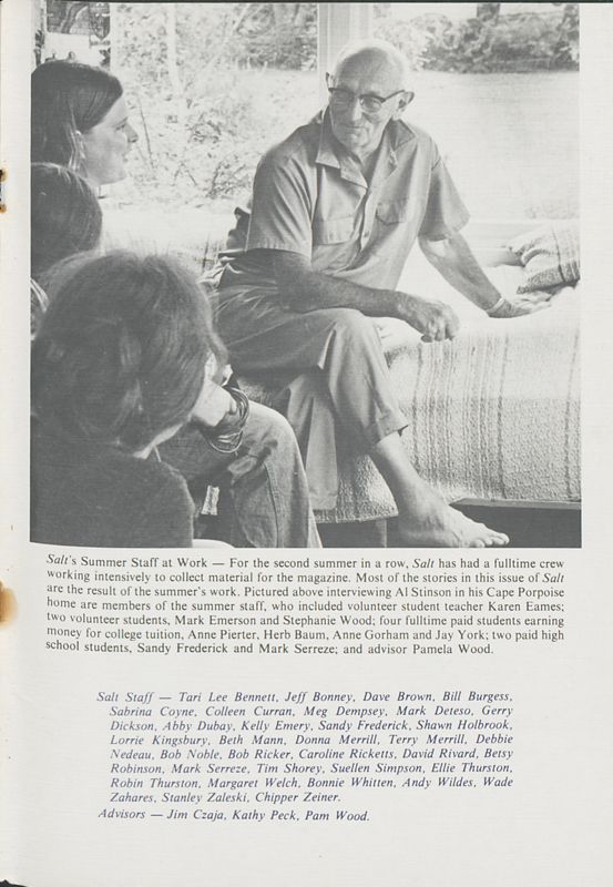 February 1977 Salt Magazine, Masthead