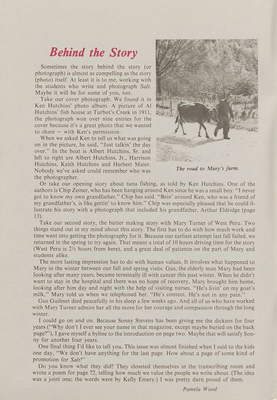 June 1977 Salt Magazine, Introduction