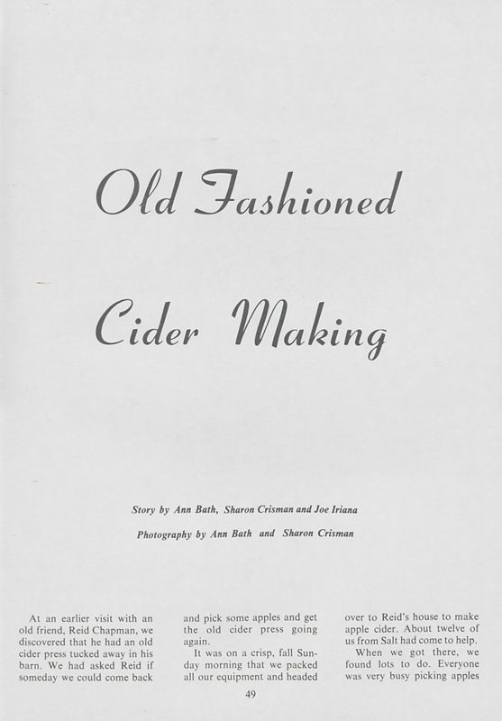 Old Fashioned Cider Making