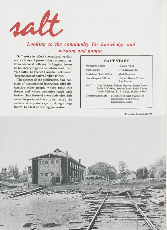 August 1978 Salt Magazine, Masthead