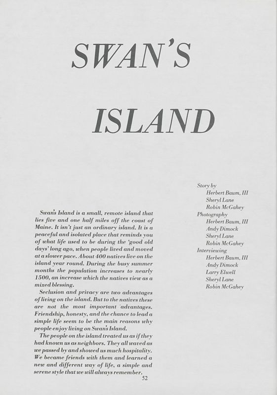 Swan's Island (Part 1)