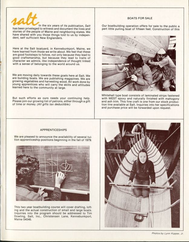 March 1979 Salt Magazine, Inside Back Cover