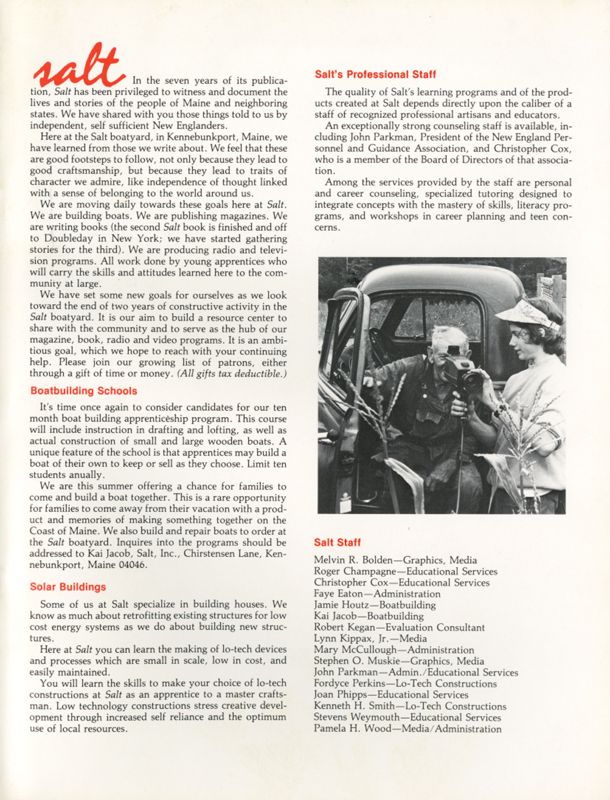 June 1980 Salt Magazine, Inside Back Cover