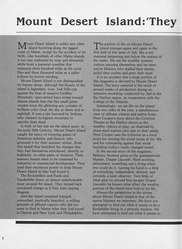 Mount Desert Island: 'They Were Rich and We Weren't'