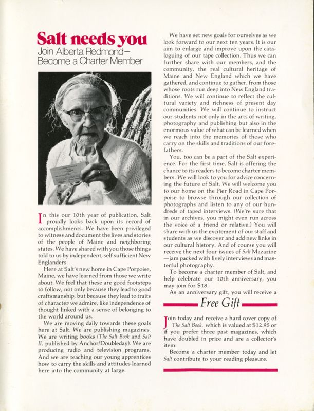 January 1983 Salt Magazine, Inside Back Cover