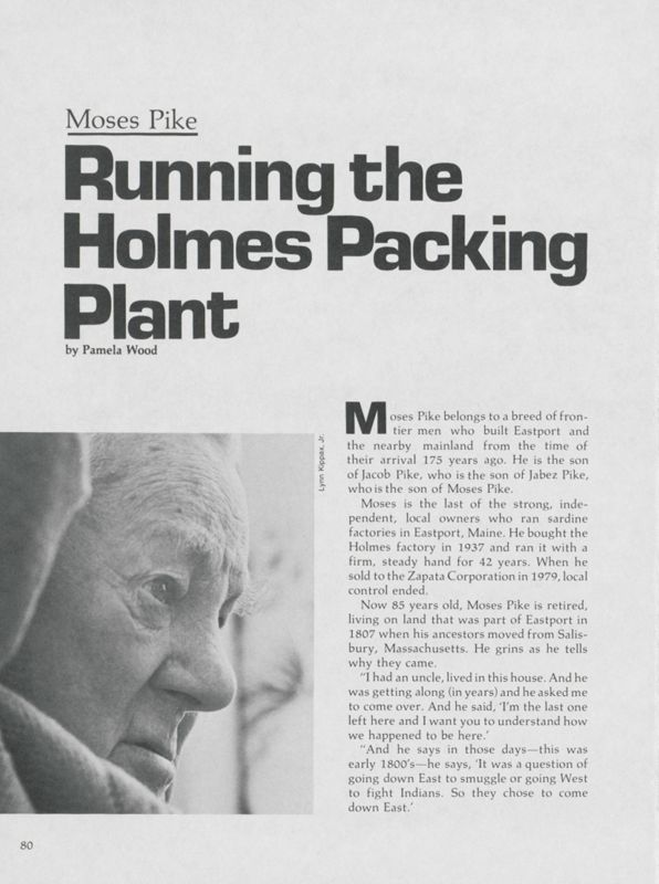 Running the Holmes Packing Plant: Moses Pike