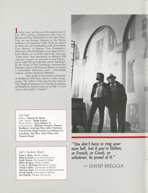 July 1984 Salt Magazine, Inside Front Cover