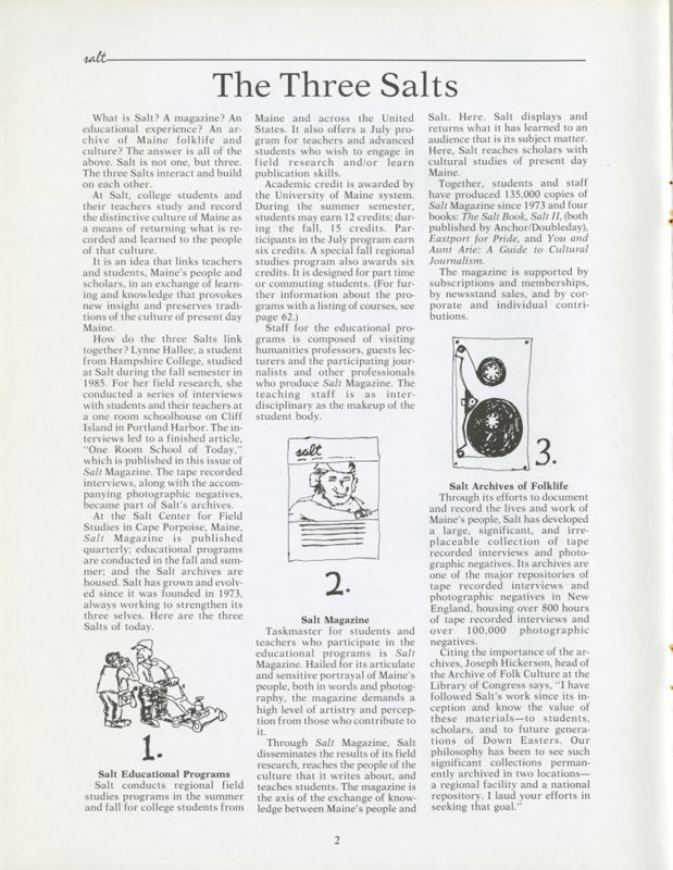 June 1986 Salt Magazine, The Three Salts