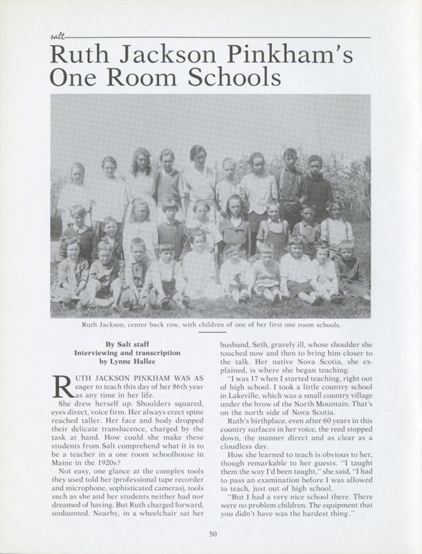 Ruth Pinkham's One Room Schools