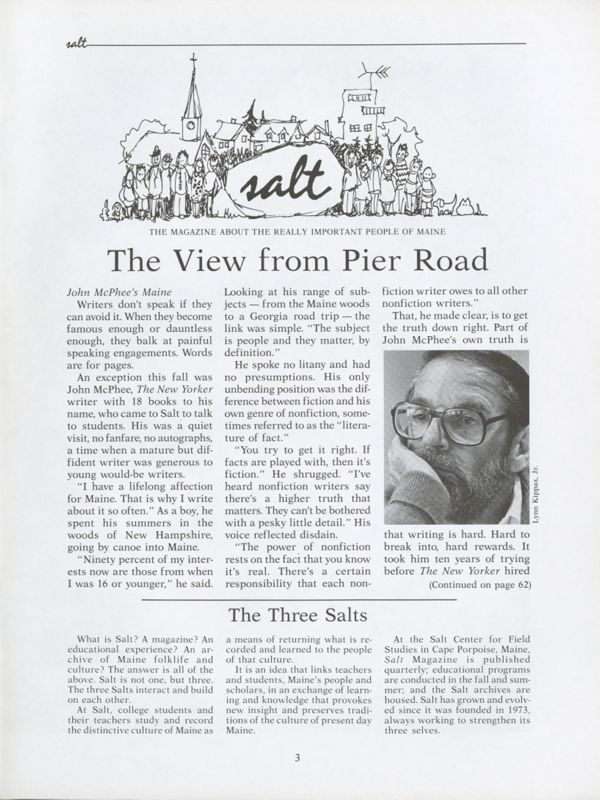 October 1986 Salt Magazine, The View from Pier Road