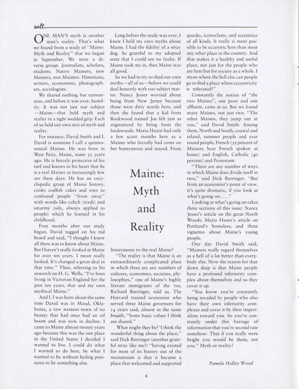 Maine: Myth and Reality