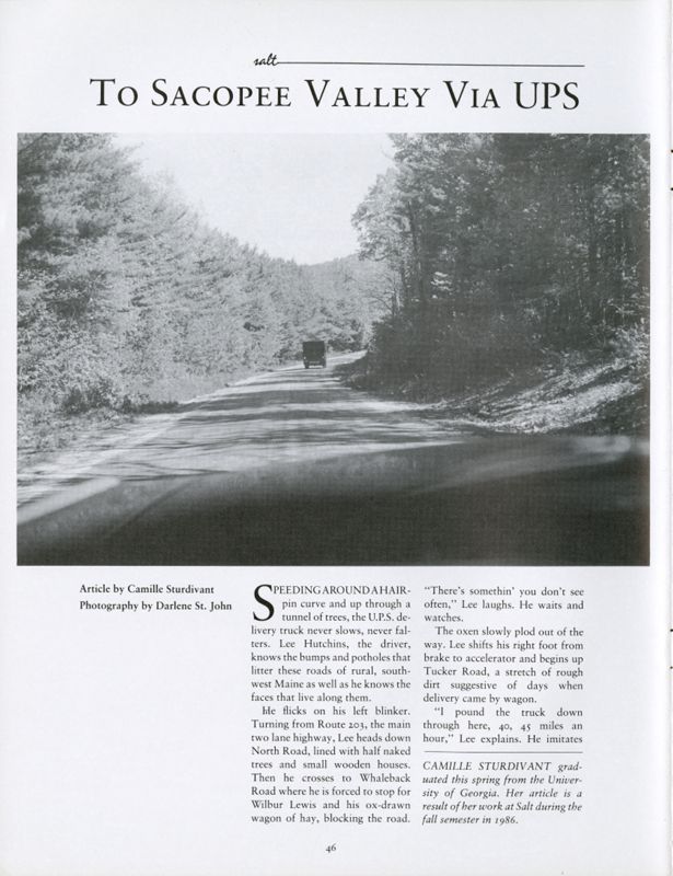 To Sacopee Valley Via U.P.S