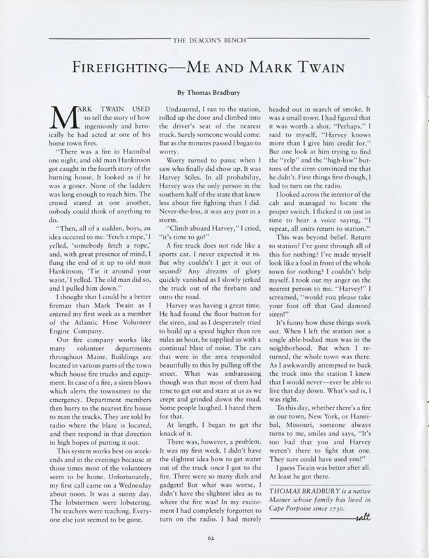 Firefighting - Me and Mark Twain