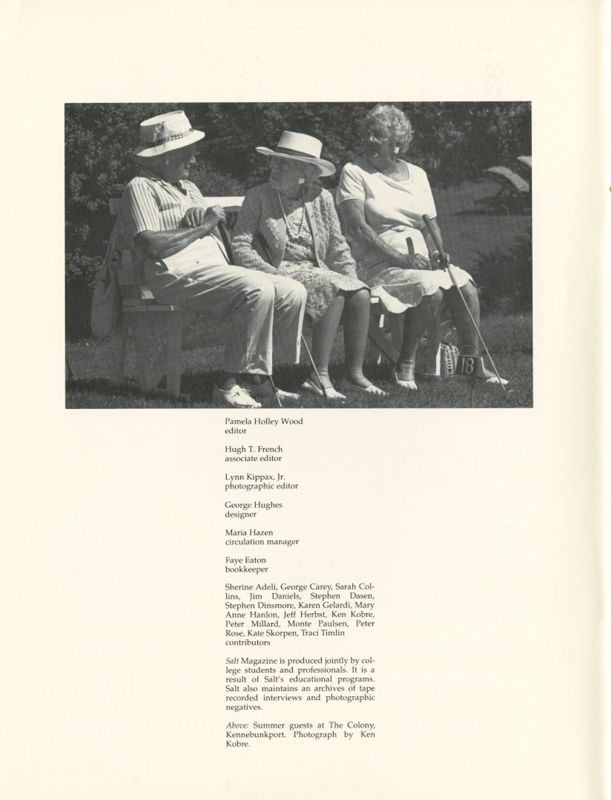 August 1987 Salt Magazine, Inside Front Cover