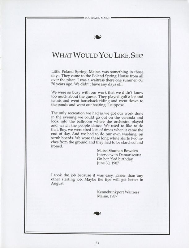 What Would You Like, Sir?