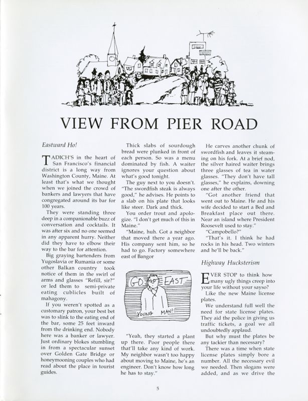 November 1987 Salt Magazine, View From Pier Road