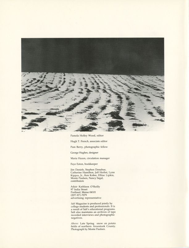 May 1988 Salt Magazine, Inside Front Cover