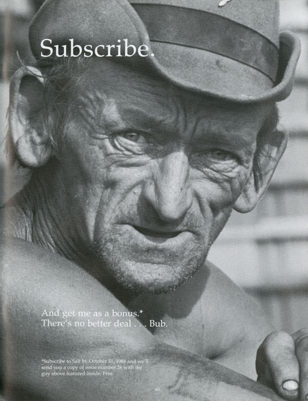 September 1988 Salt Magazine, Salt Advertisement (Subscribe)