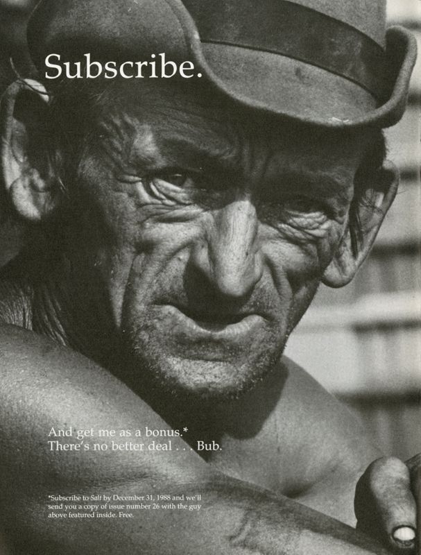 December 1988 Salt Magazine, Salt Advertisement (Subscribe)