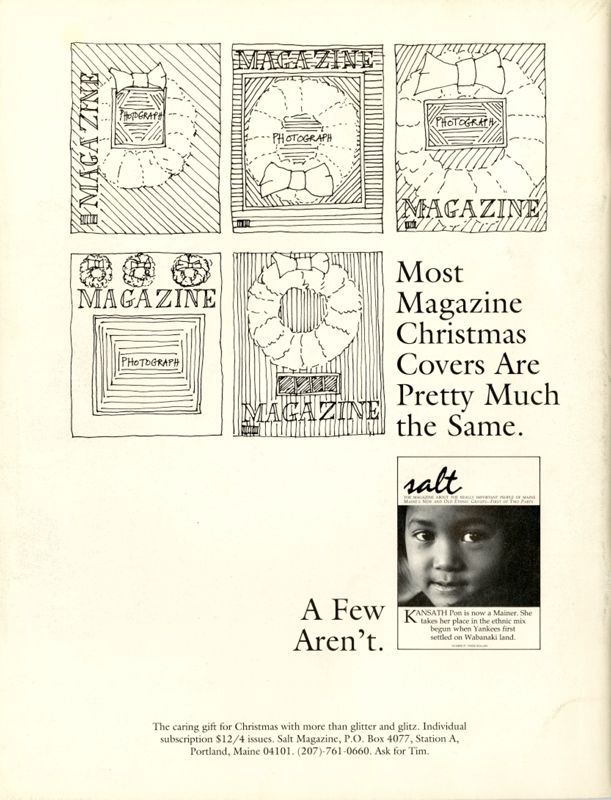November 1989 Salt Magazine, Back Cover
